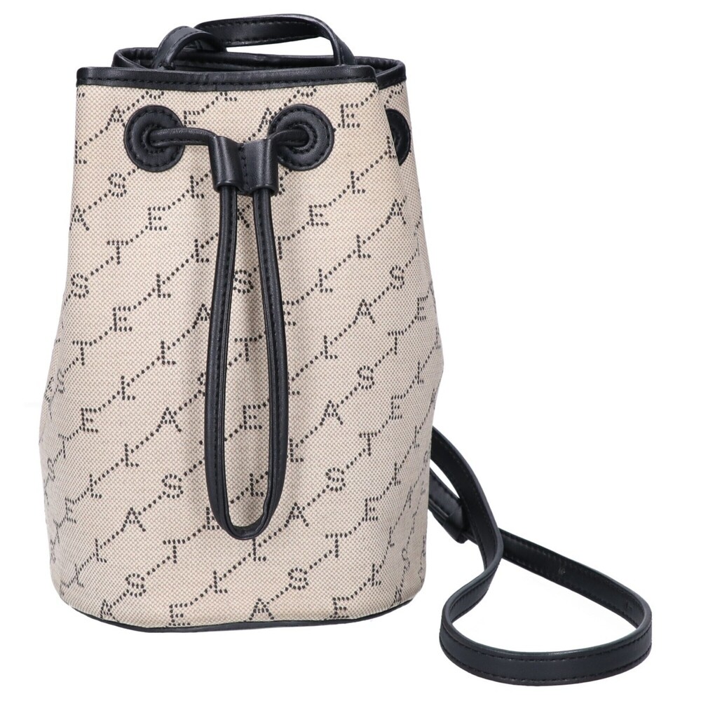 STELLA McCARTNEY 557917 W8437 Monogram Canvas Eco-Leather Bucket Shoulder Bag...